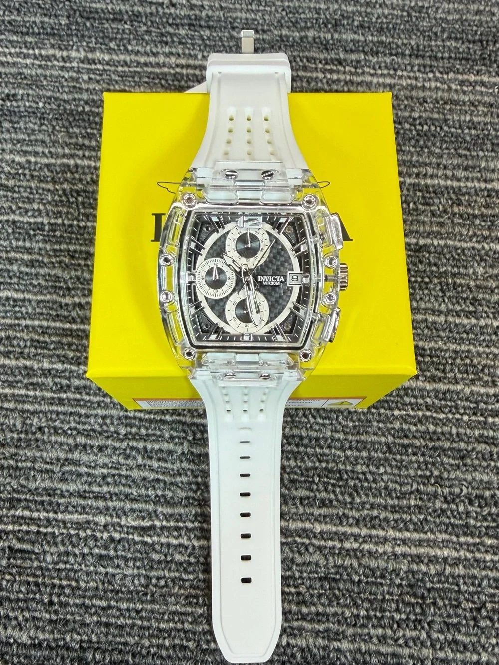Invicta S1 Rally White Carbon Fiber Men’s  42mm Quartz Movement Watch New